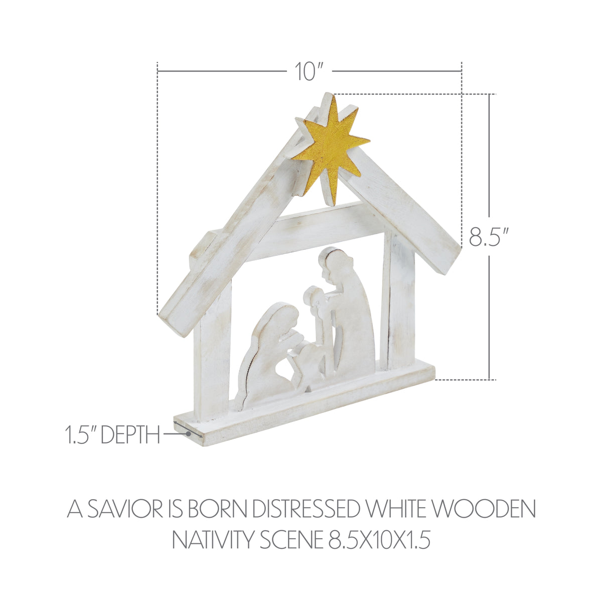 A Savior is Born Wooden Nativity Scene 8.5x1.5x10
