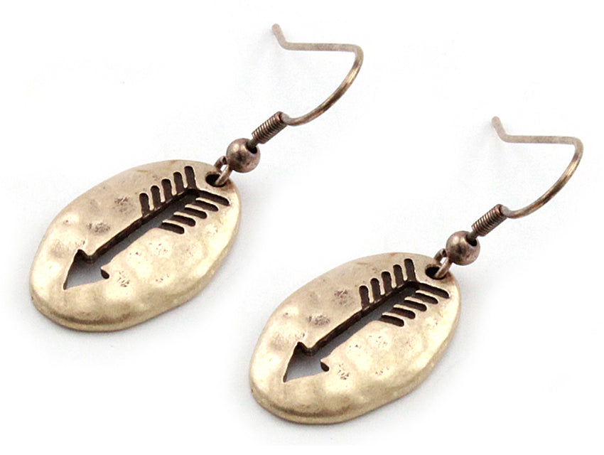 Gold Stamped Arrow Earrings