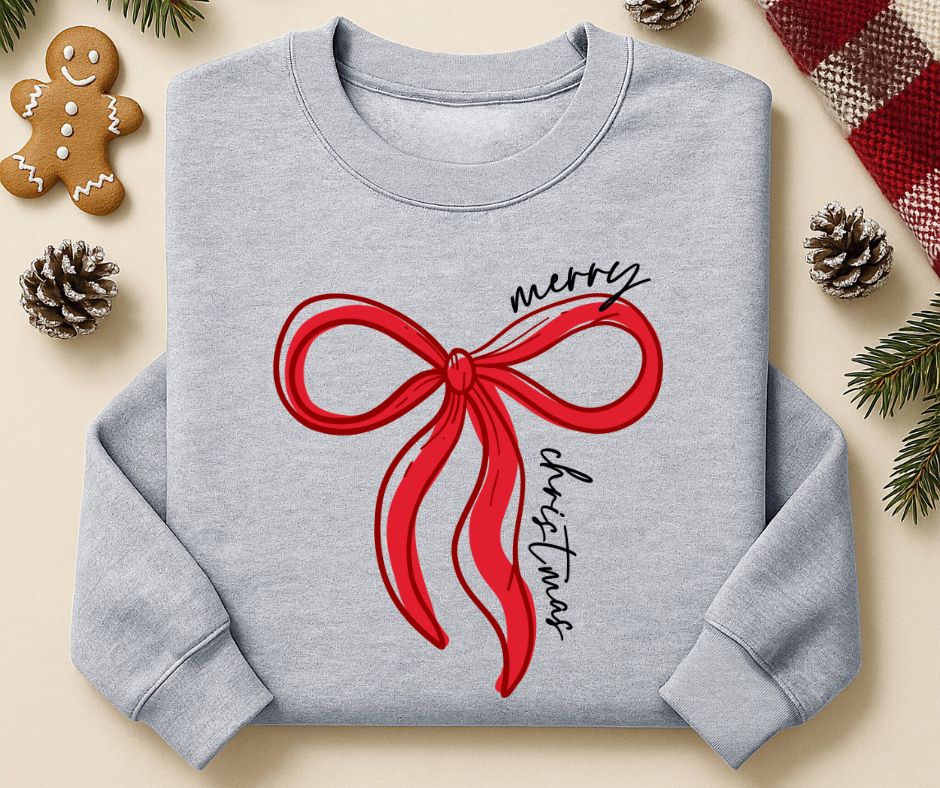 Merry Christmas Bow Sweatshirt