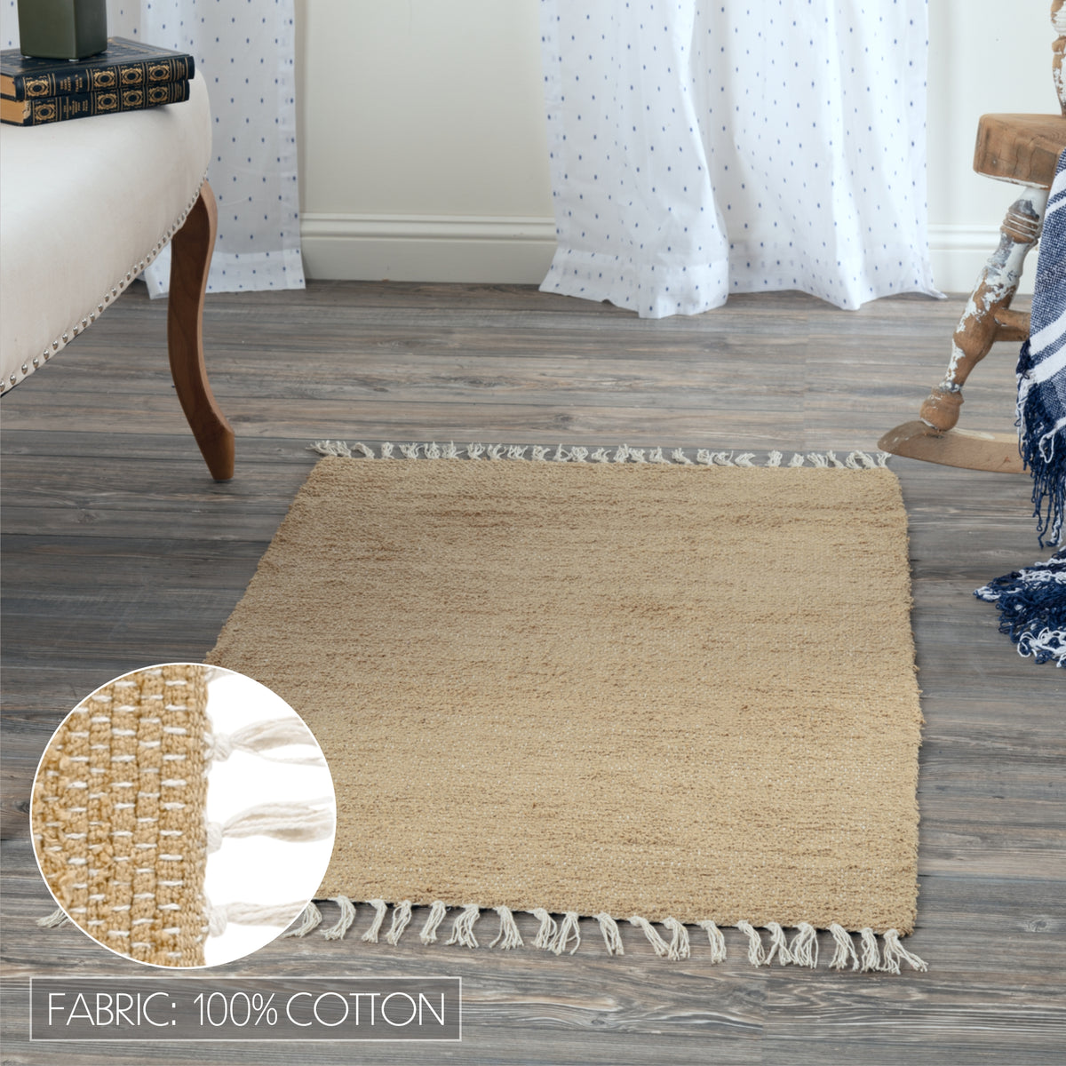 Burlap Natural Chindi/Rag Rug