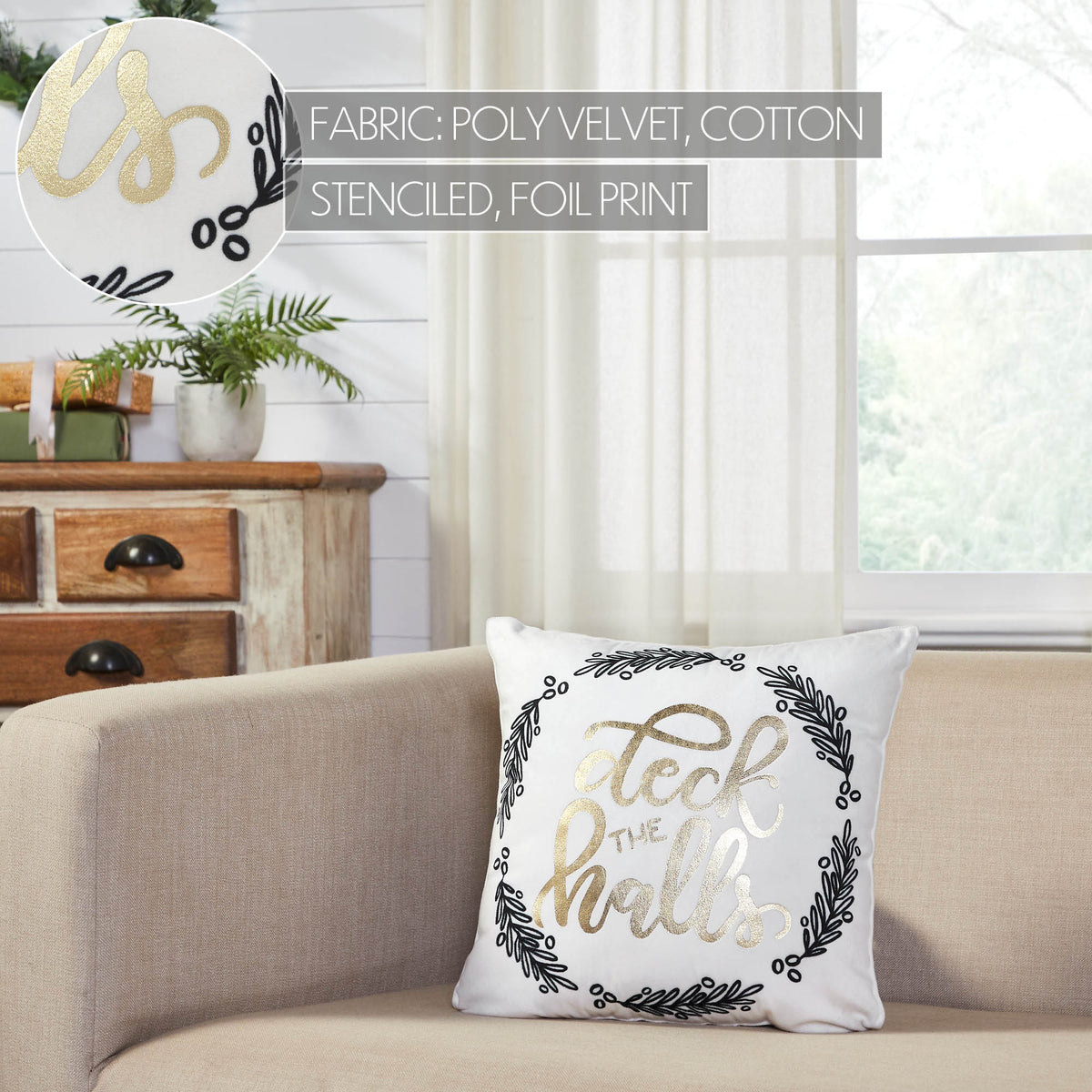 Wintergleam Deck the Halls Pillow 14x14