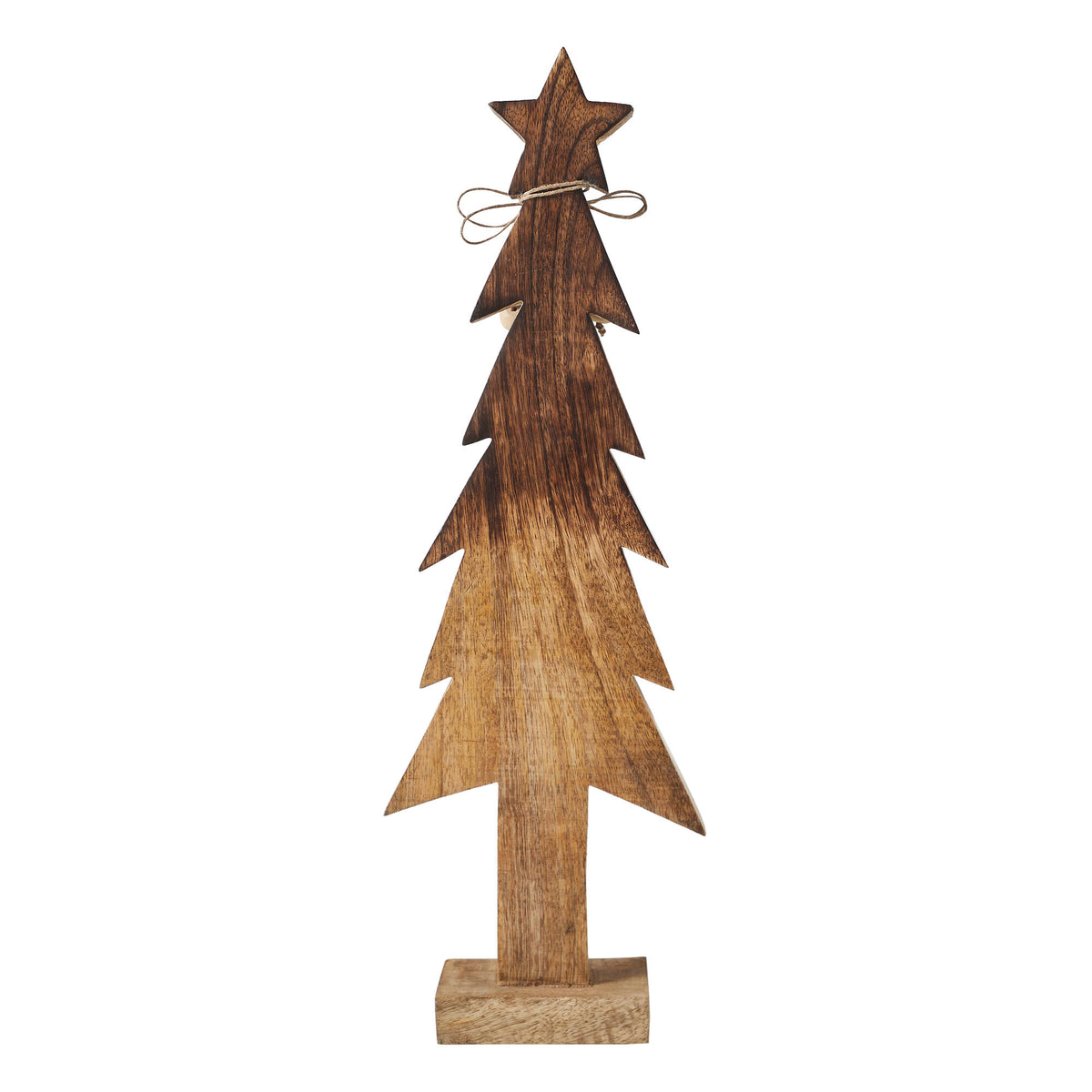Christmas Tree Wooden Two Toned Brown Natural Figurine