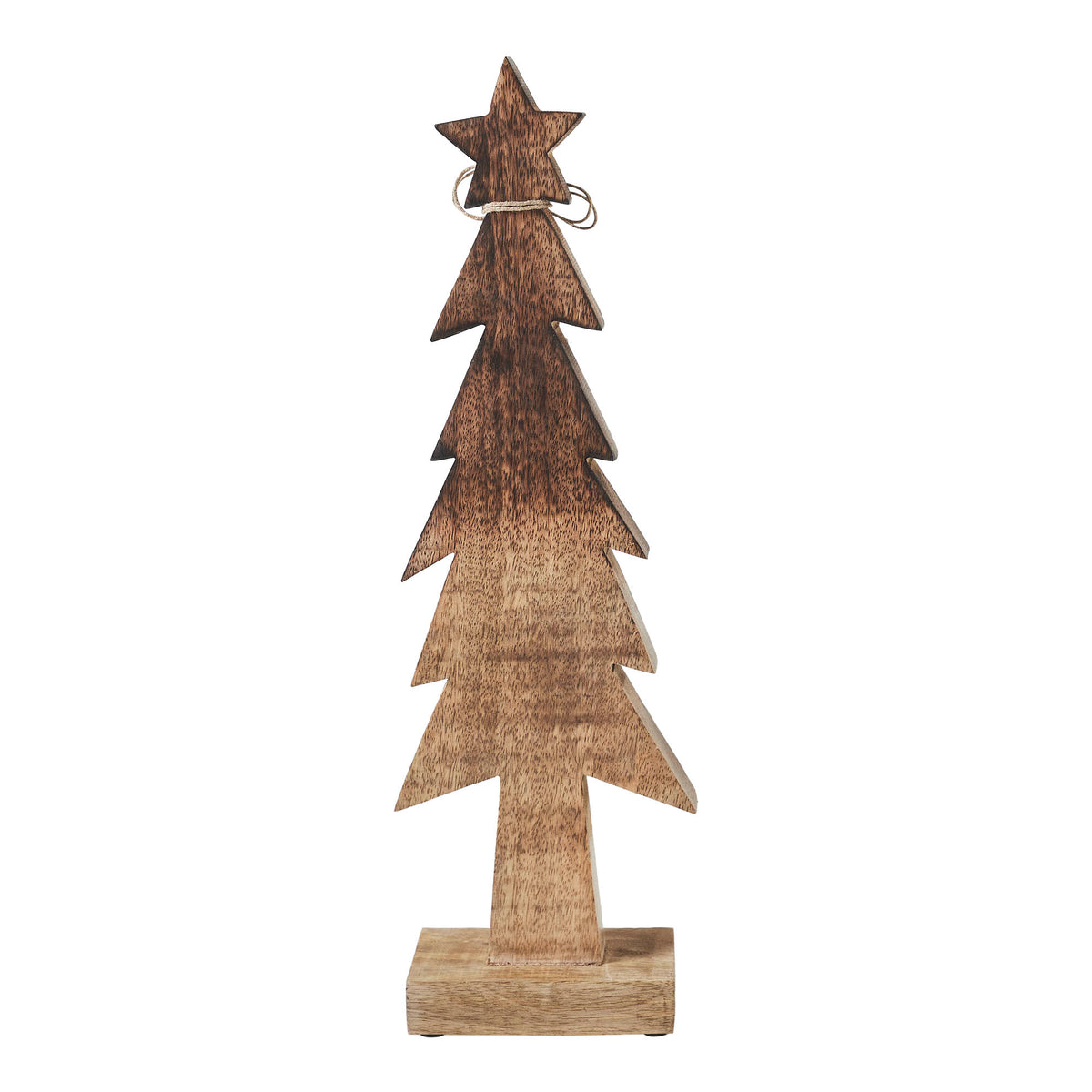 Christmas Tree Wooden Two Toned Brown Natural Figurine