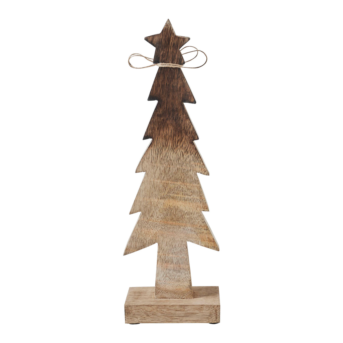Christmas Tree Wooden Two Toned Brown Natural Figurine