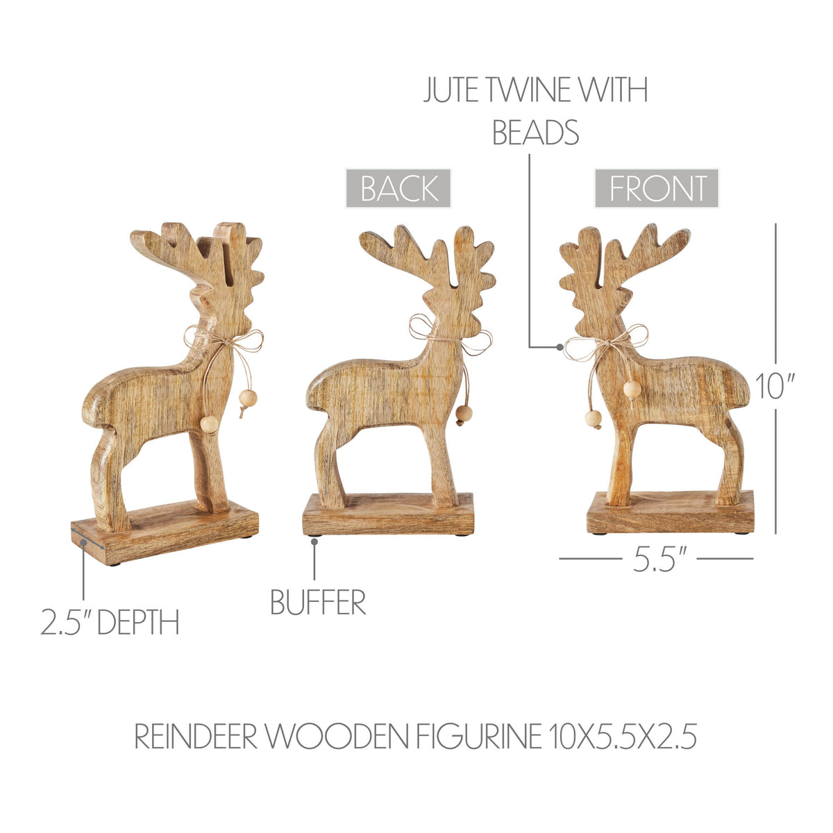Reindeer Wooden Figurine