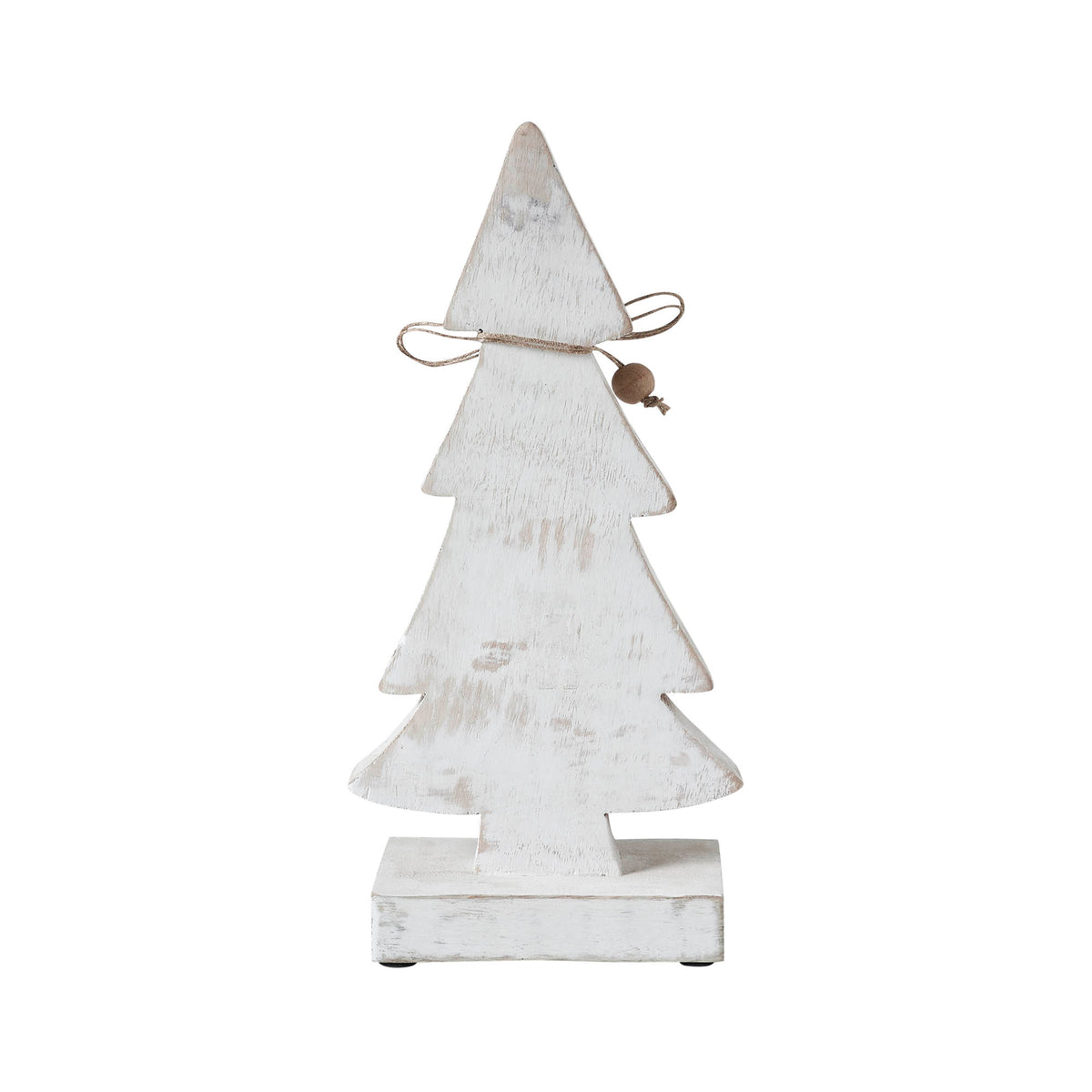 Snowy Tree Textured Wooden White