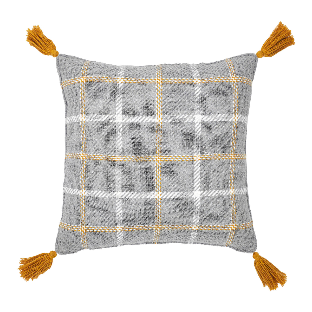 Harvest Blessings Fall Farmhouse Plaid Decorative Throw Pillow 12x12