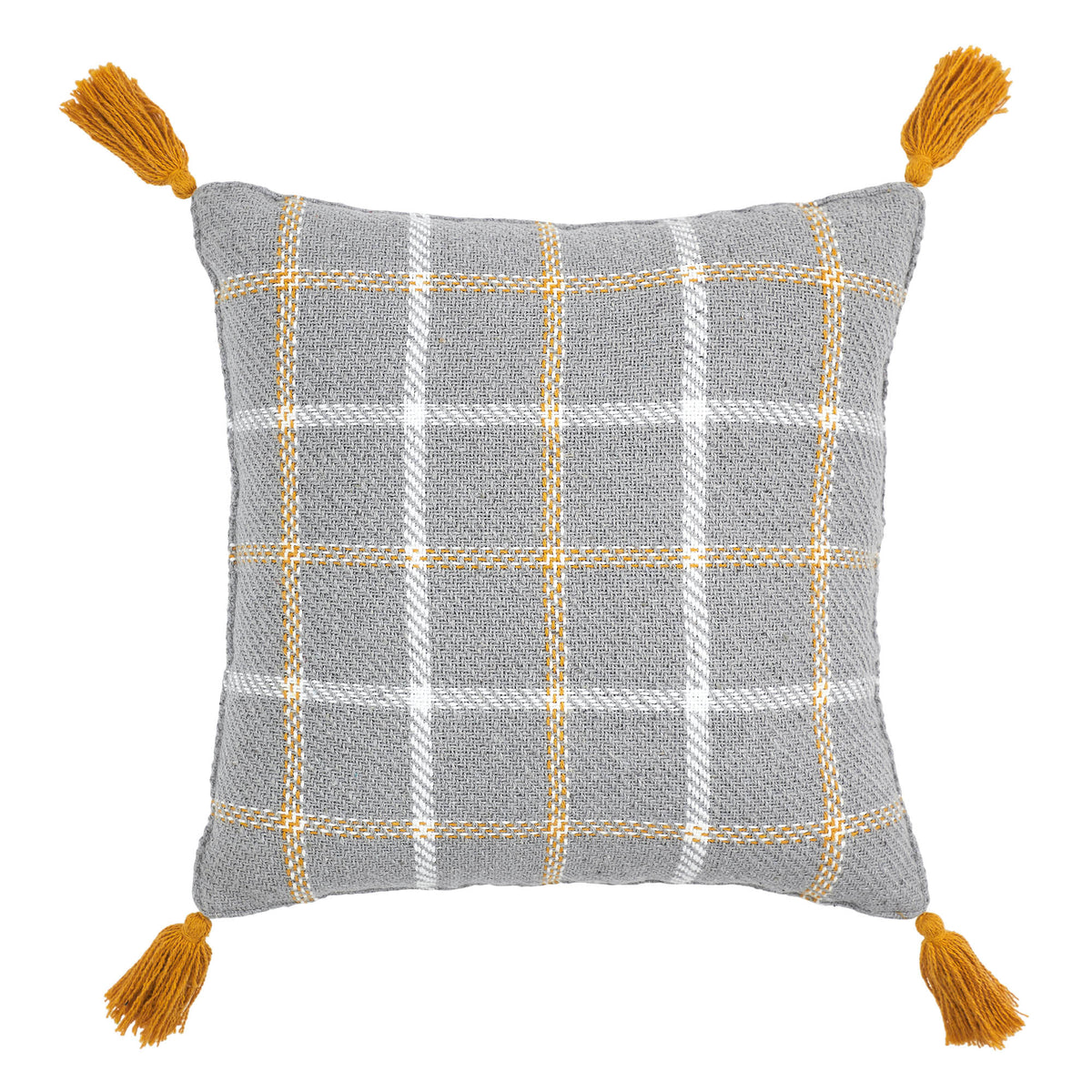 Harvest Blessings Fall Farmhouse Plaid Decorative Throw Pillow 12x12