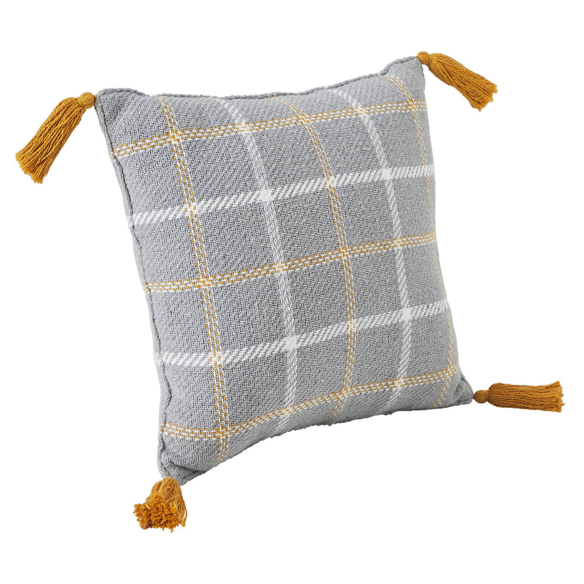 Harvest Blessings Fall Farmhouse Plaid Decorative Throw Pillow 12x12
