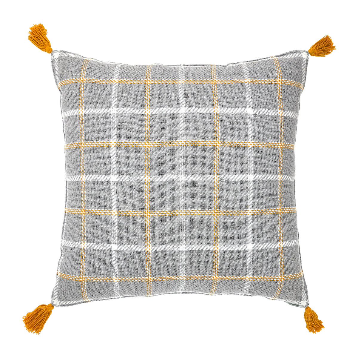 Harvest Blessings Farmhouse Rustic Woven Plaid Decorative Throw Pillow 18x18, Autumn Fall Accent