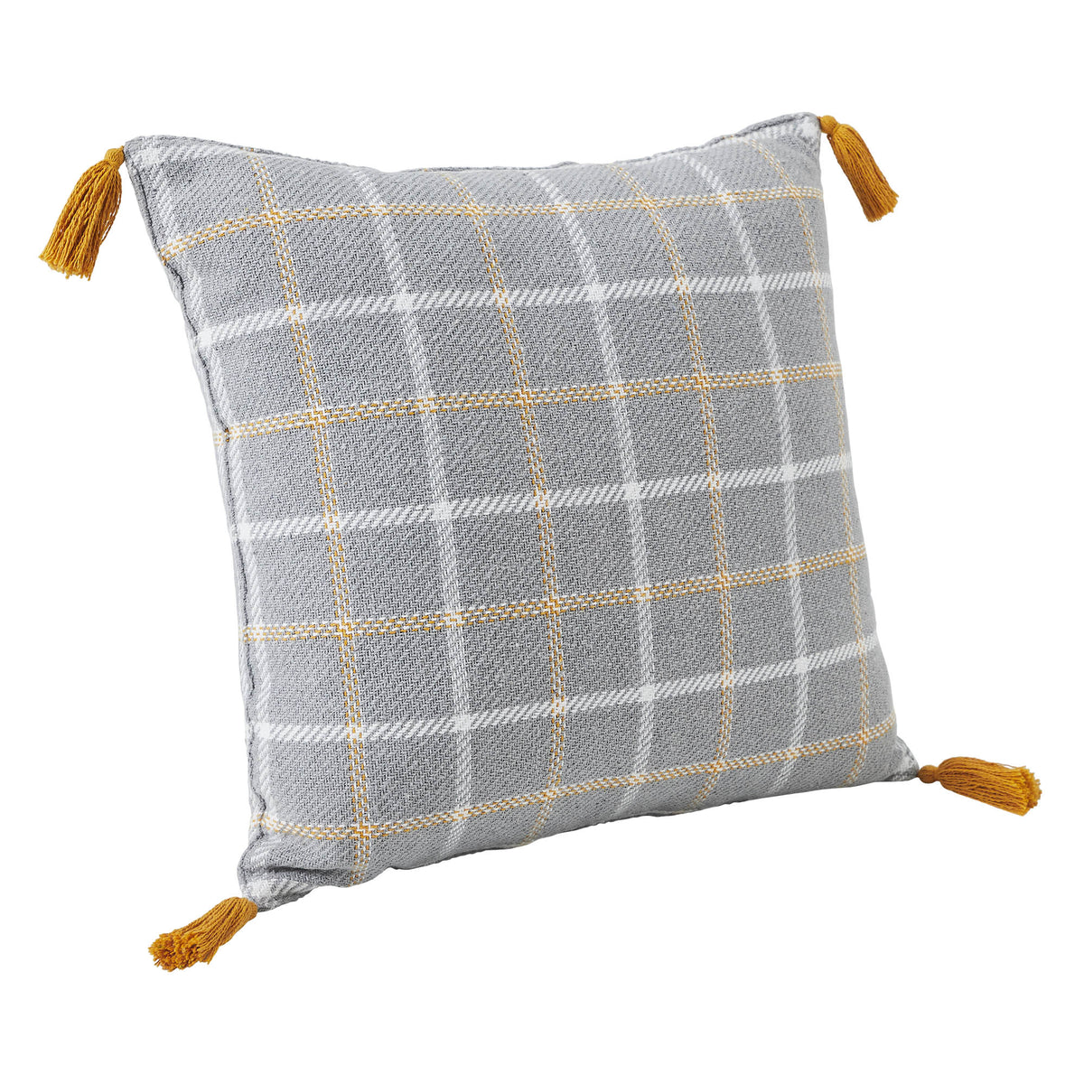 Harvest Blessings Farmhouse Rustic Woven Plaid Decorative Throw Pillow 18x18, Autumn Fall Accent