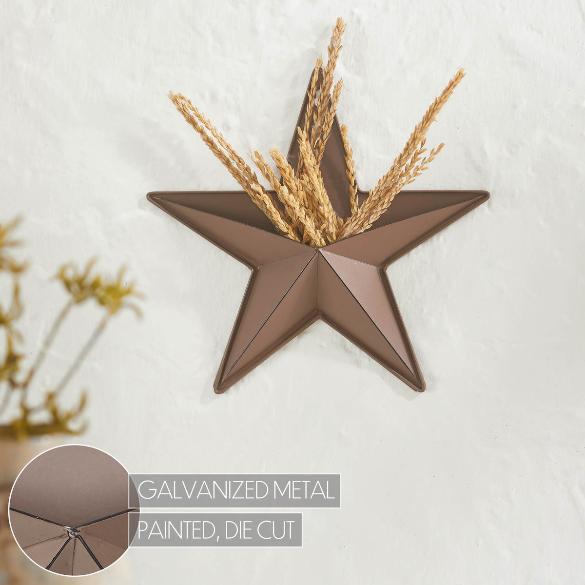 Metal Star Distressed w/ Pocket 12x12