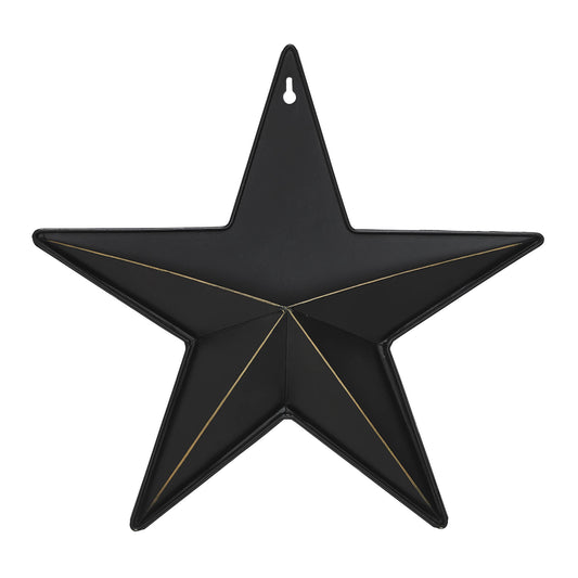 Metal Star w/ Pocket Black Distressed 12x12