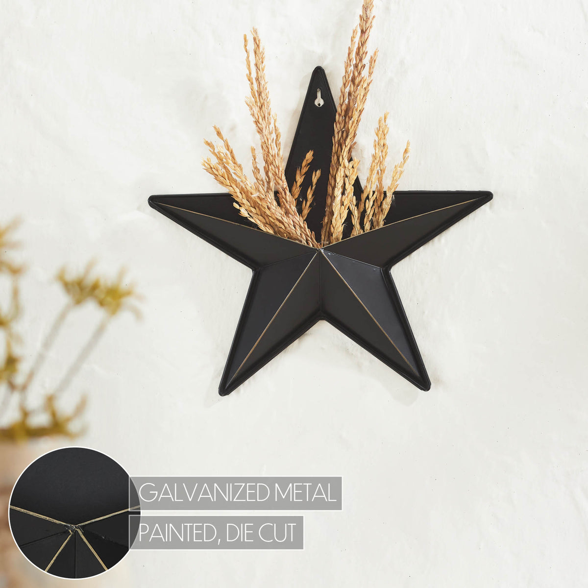 Metal Star Distressed w/ Pocket 12x12