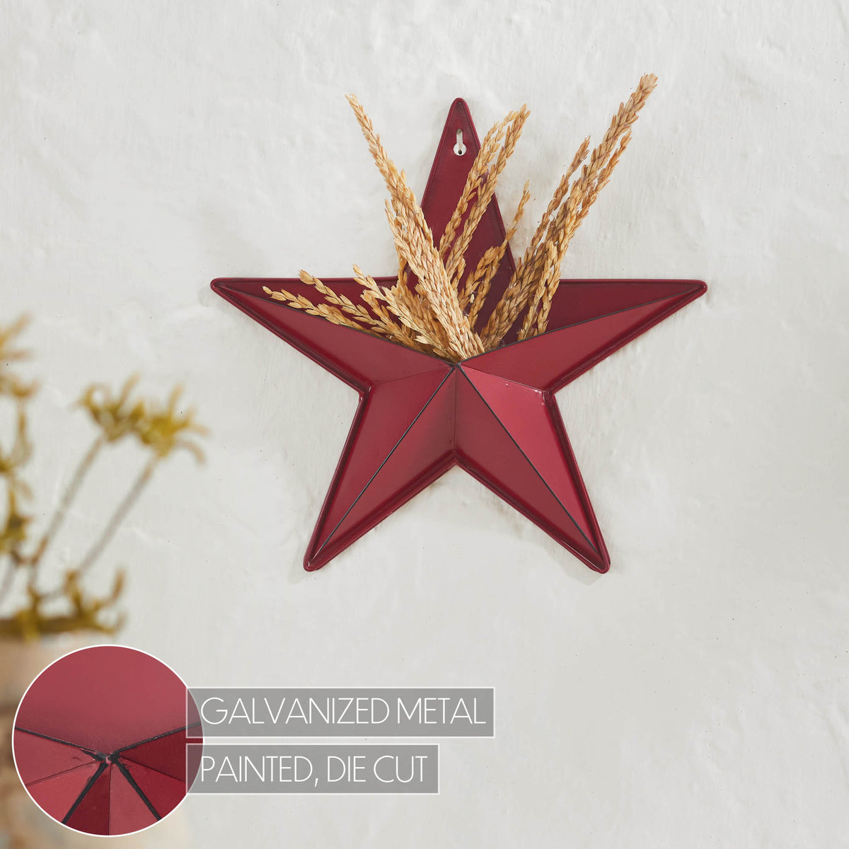Metal Star Distressed w/ Pocket 12x12
