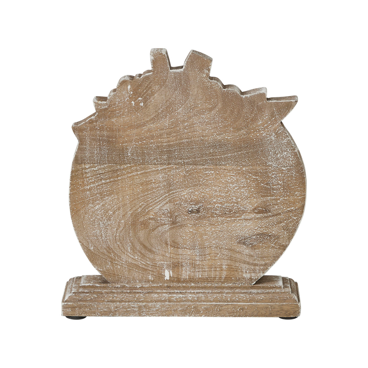 Rustic Farmhouse Carved Wooden Floral Crown Pumpkin Autumn Fall Harvest Tabletop Decor 8.5x8x2 Inch