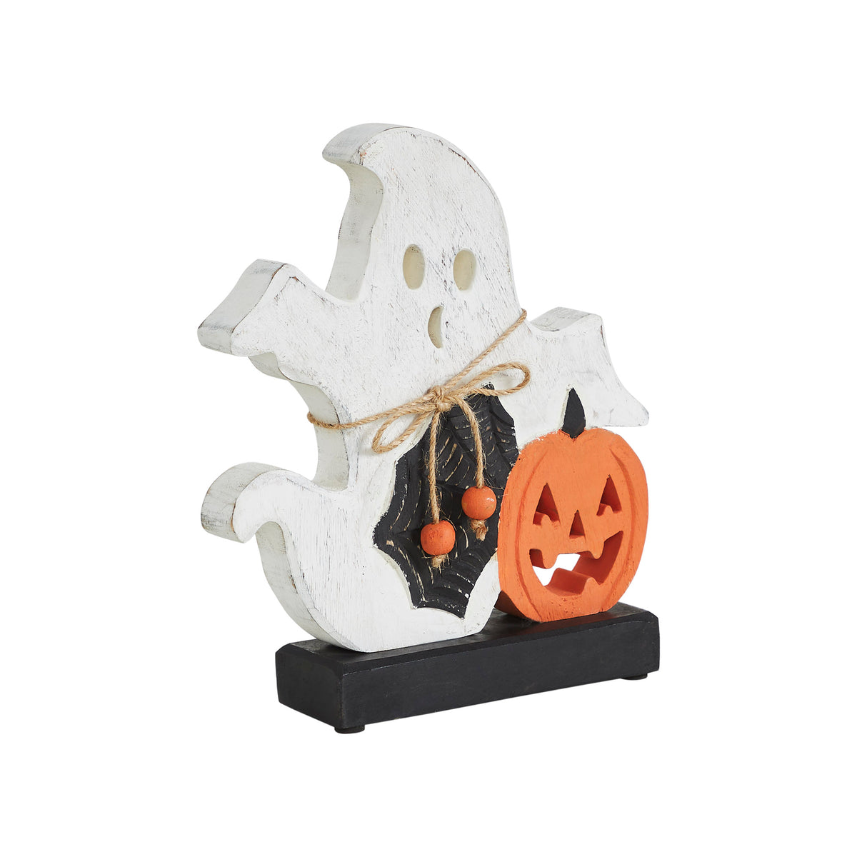 Halloween Spooky Jack O Lantern Wooden Ghost Tabletop Fall Decor