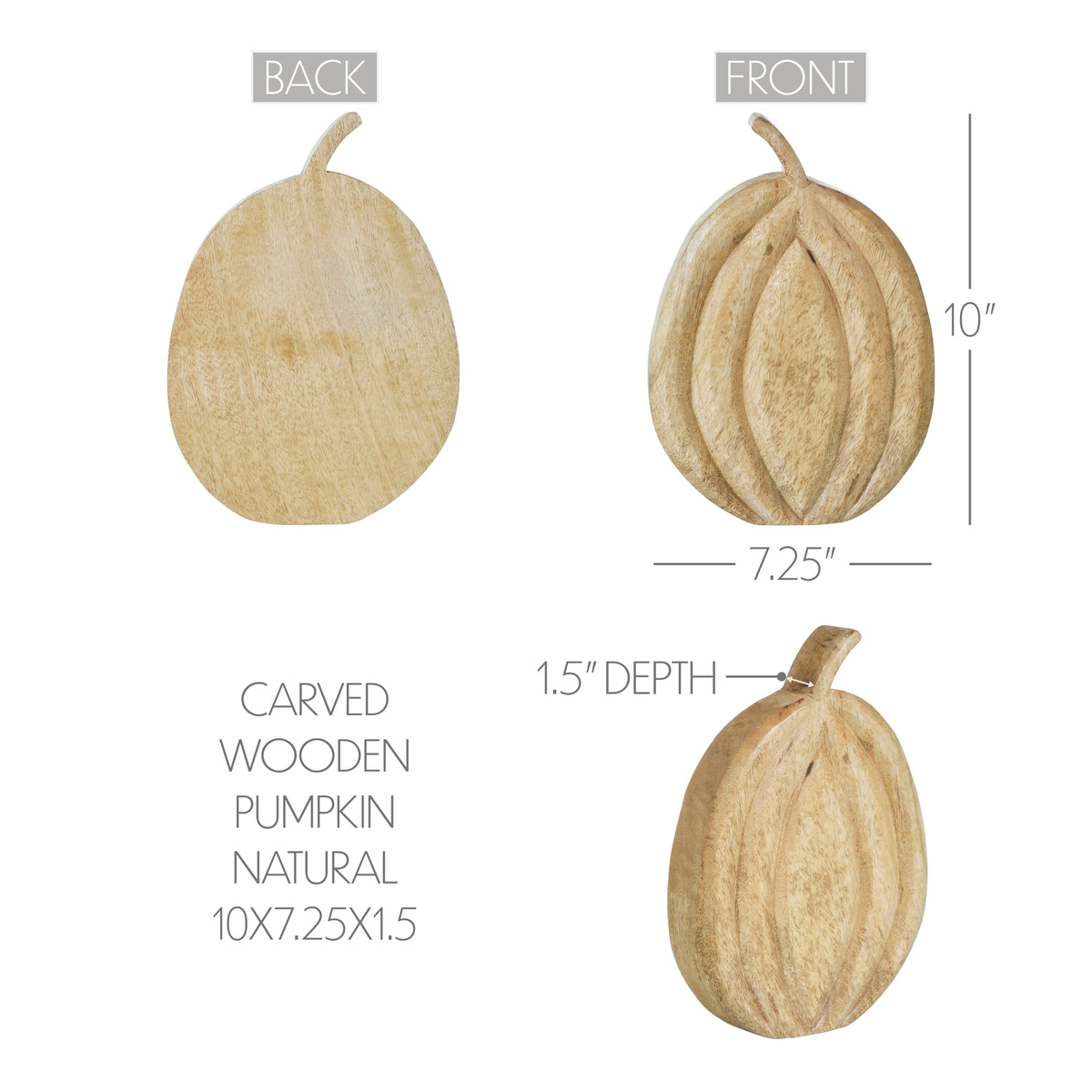 Carved Wooden Pumpkin