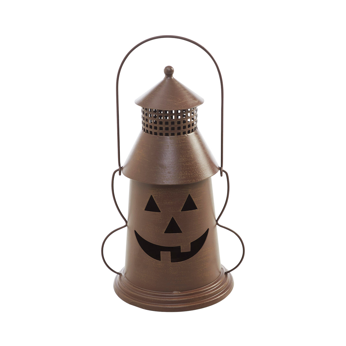 Halloween Spooky Bronze Metal Lantern Tealight Candle Holder Decorative Home Accent 12x8x6