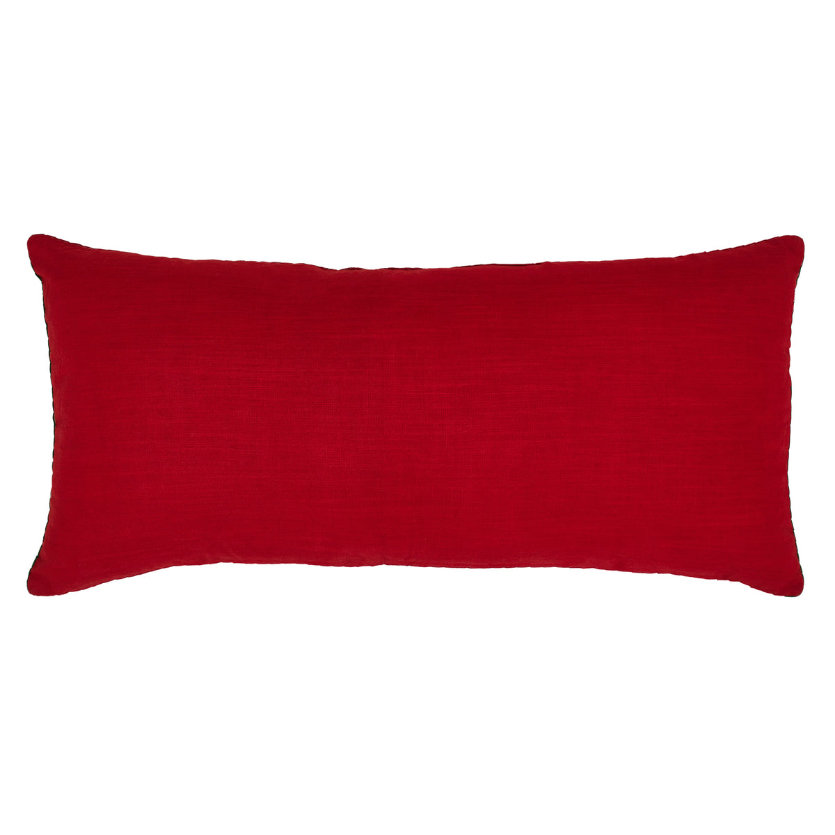 Red and Green Applique Tree Pillow with Embroidery 14x30