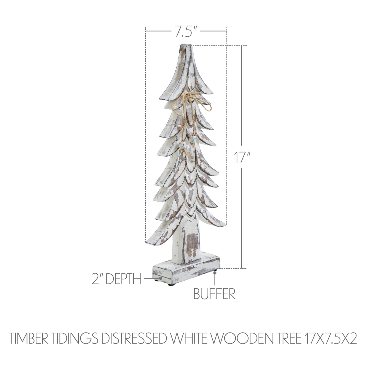 Timber Tidings Distressed White Wooden Tree