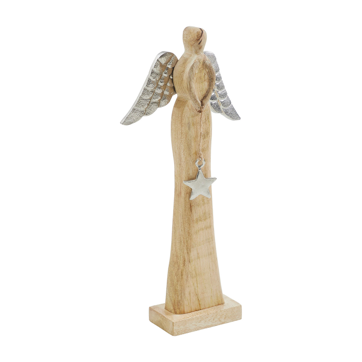 Heavenly Wings Natural Wooden Angel Large 12.75x6.25x2