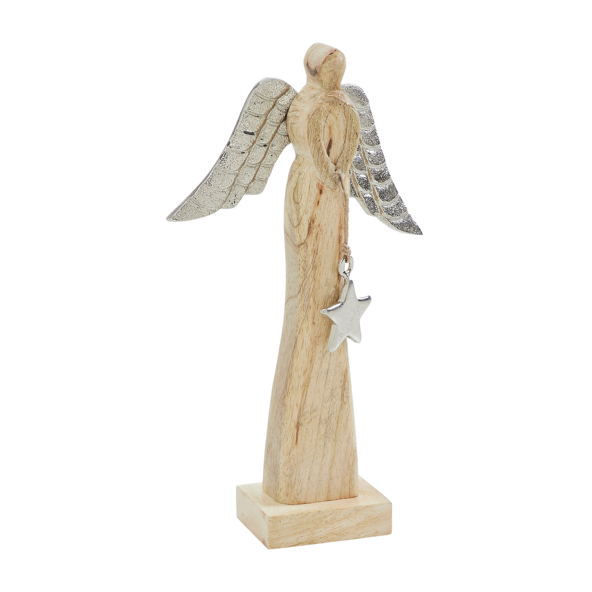 Heavenly Wings Natural Wooden Angel Small 9.25x5.25x2