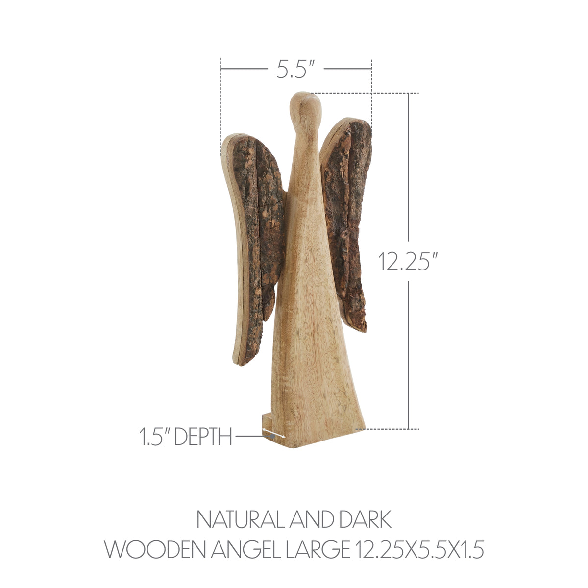 Natural and Dark Wooden Angel