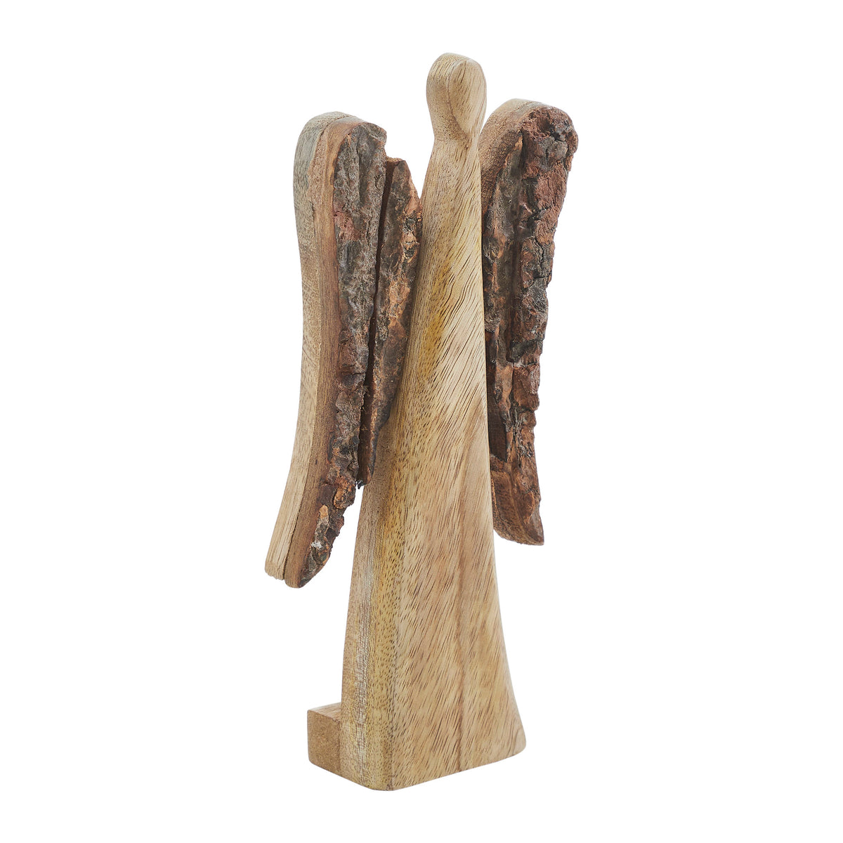 Natural and Dark Wooden Angel Small 9.5x4x1.5