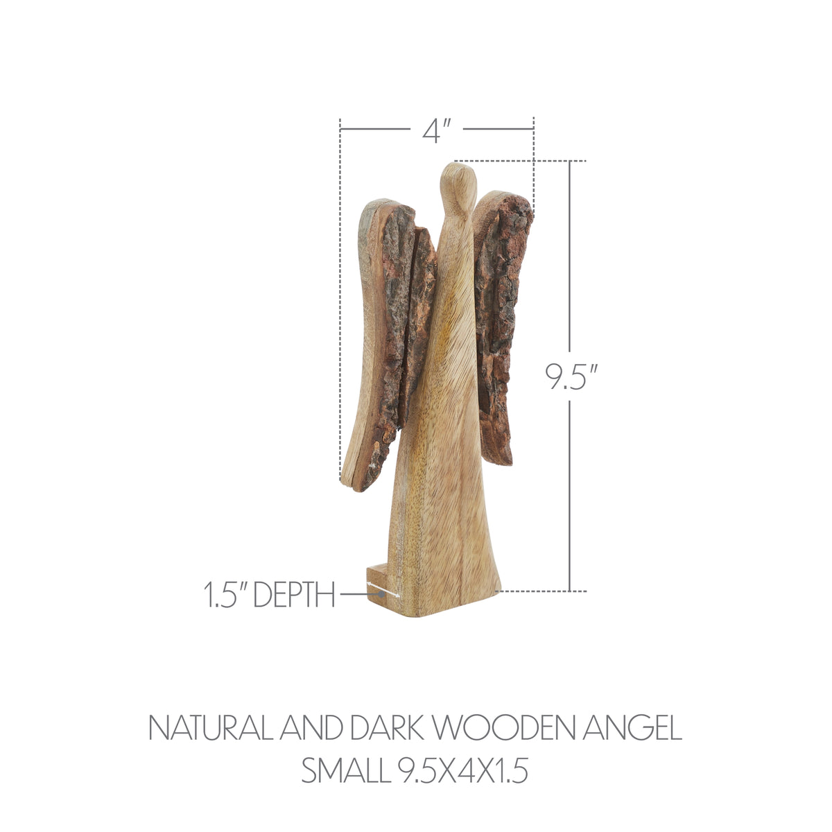 Natural and Dark Wooden Angel