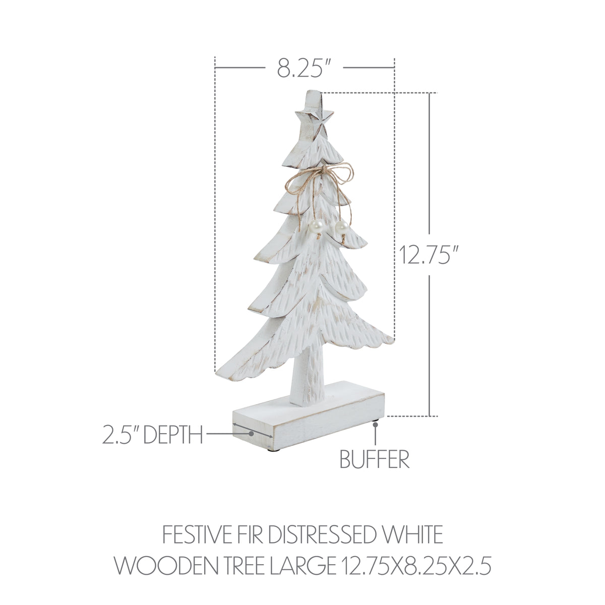 Festive Fir Distressed White Wooden Tree
