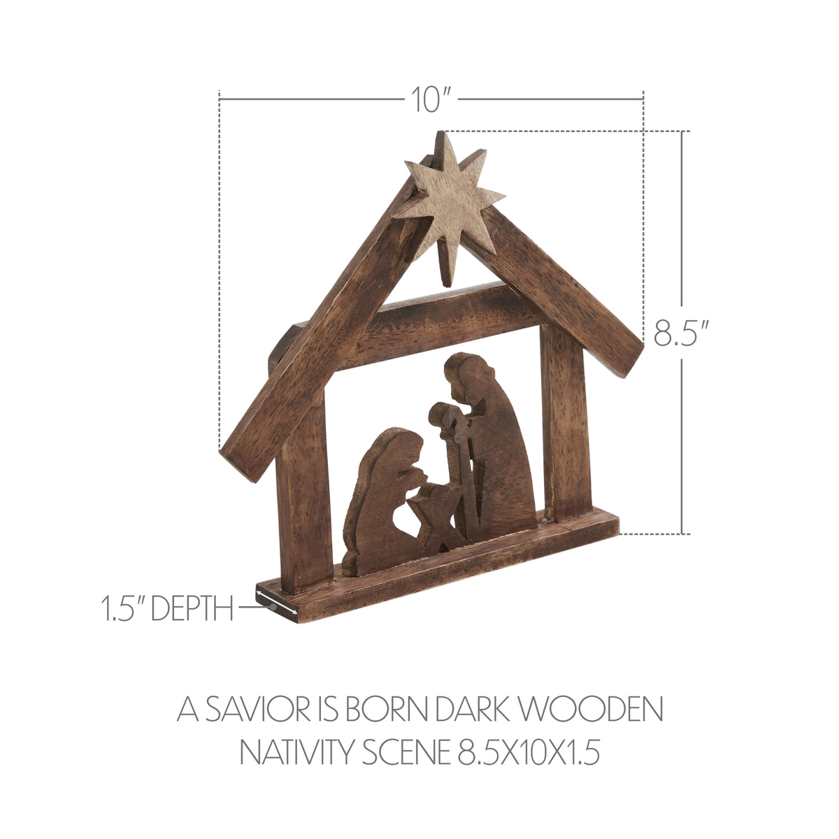 A Savior is Born Wooden Nativity Scene 8.5x1.5x10
