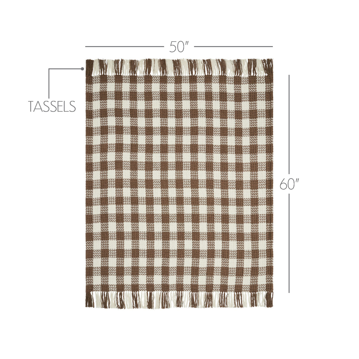 Woven Check Recycled Cotton Throw Blanket Basket Weave 50x60