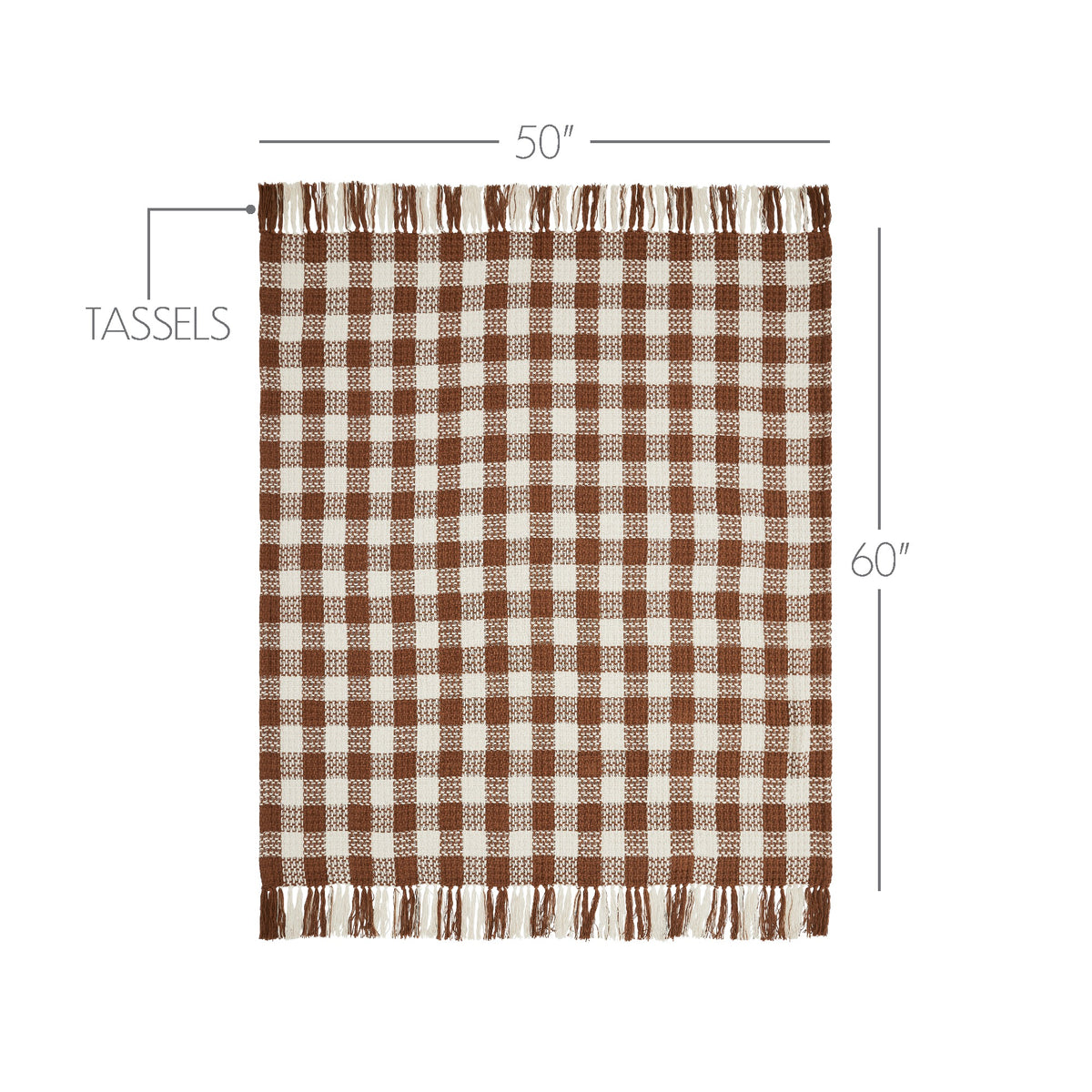 Woven Check Recycled Cotton Throw Blanket Basket Weave 50x60