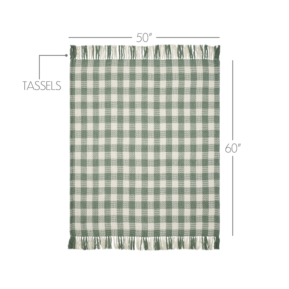 Woven Check Recycled Cotton Throw Blanket Basket Weave 50x60