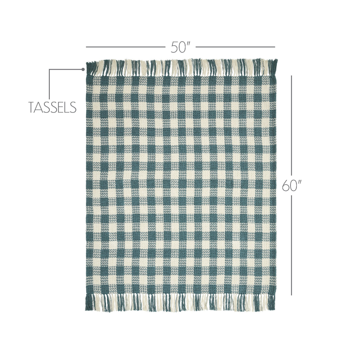 Woven Check Recycled Cotton Throw Blanket Basket Weave 50x60