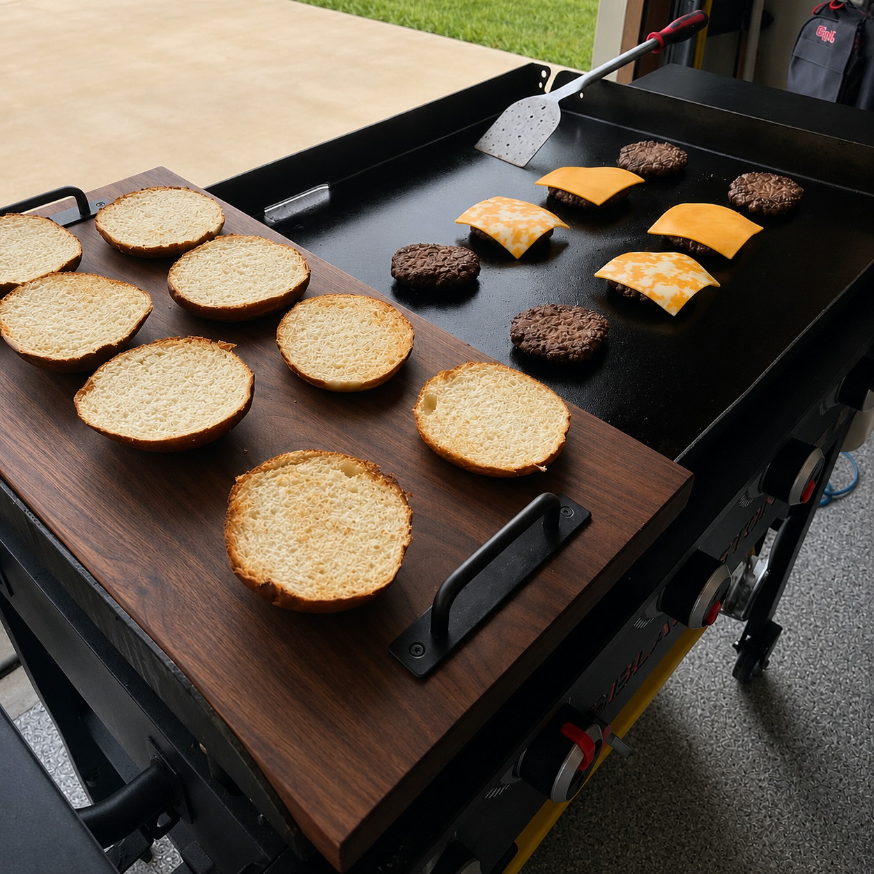 Walnut Griddle Prep Board | Handcrafted Outdoor Cutting Board - Seeds & Sawdust
