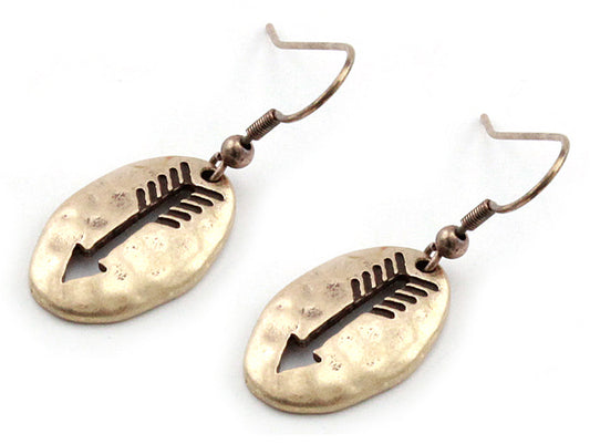Gold Stamped Arrow Earrings
