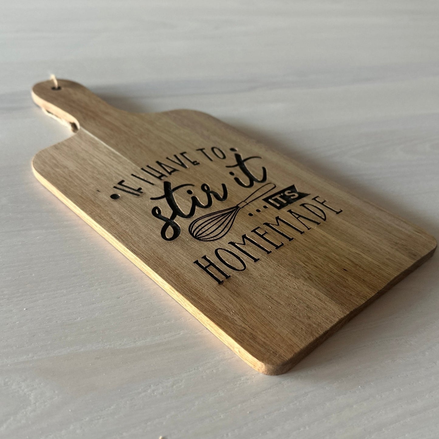 Acacia Wood Cutting Board – 15"x7" Laser Engraved Kitchen - Themed Design - Seeds & Sawdust