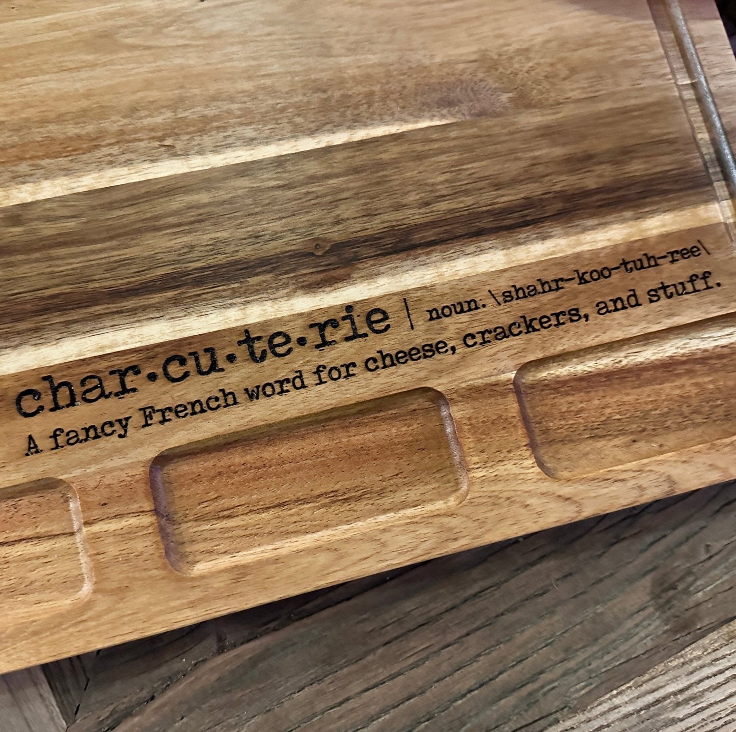 Charcuterie | Cutting Board 3 - Compartment | Cheese Board - Seeds & Sawdust