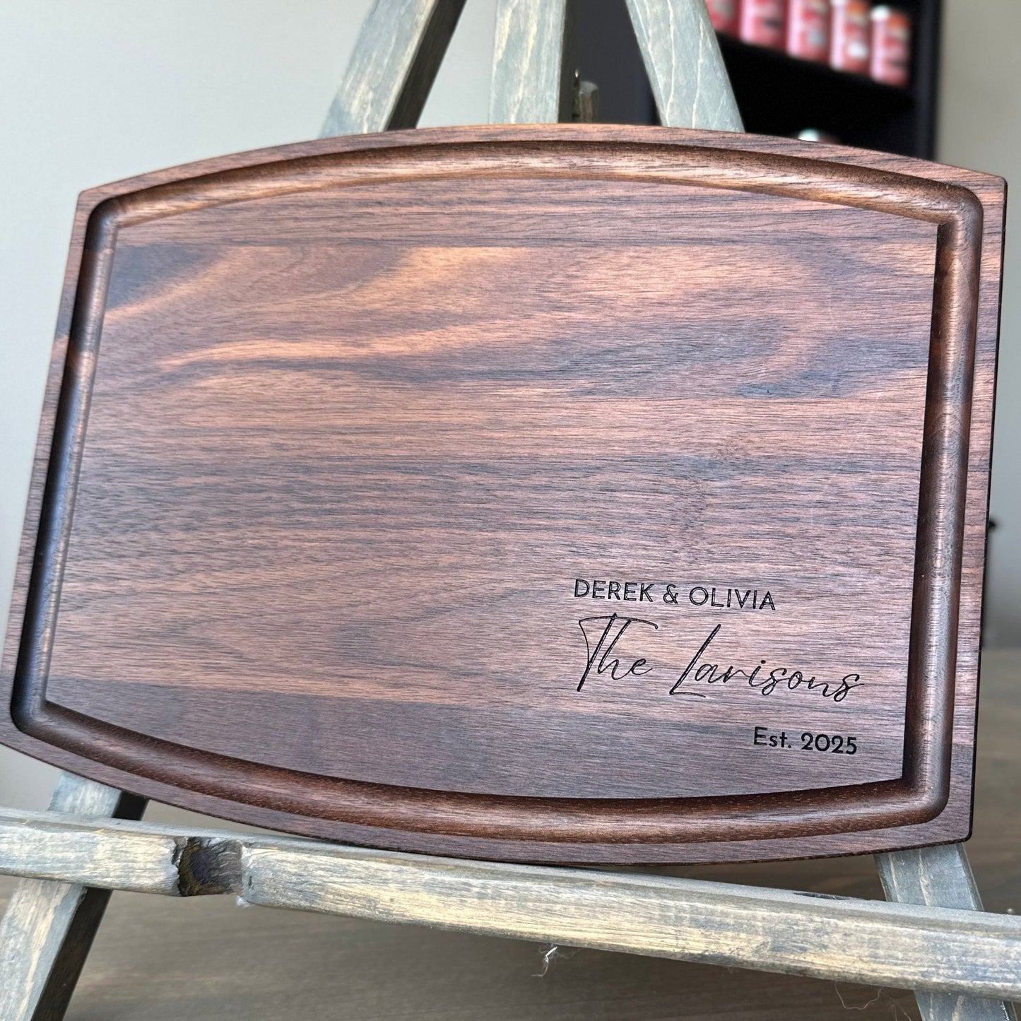 Personalized Walnut, Cherry, or Maple Cutting Board – Wedding & Anniversary Gift - Seeds & Sawdust