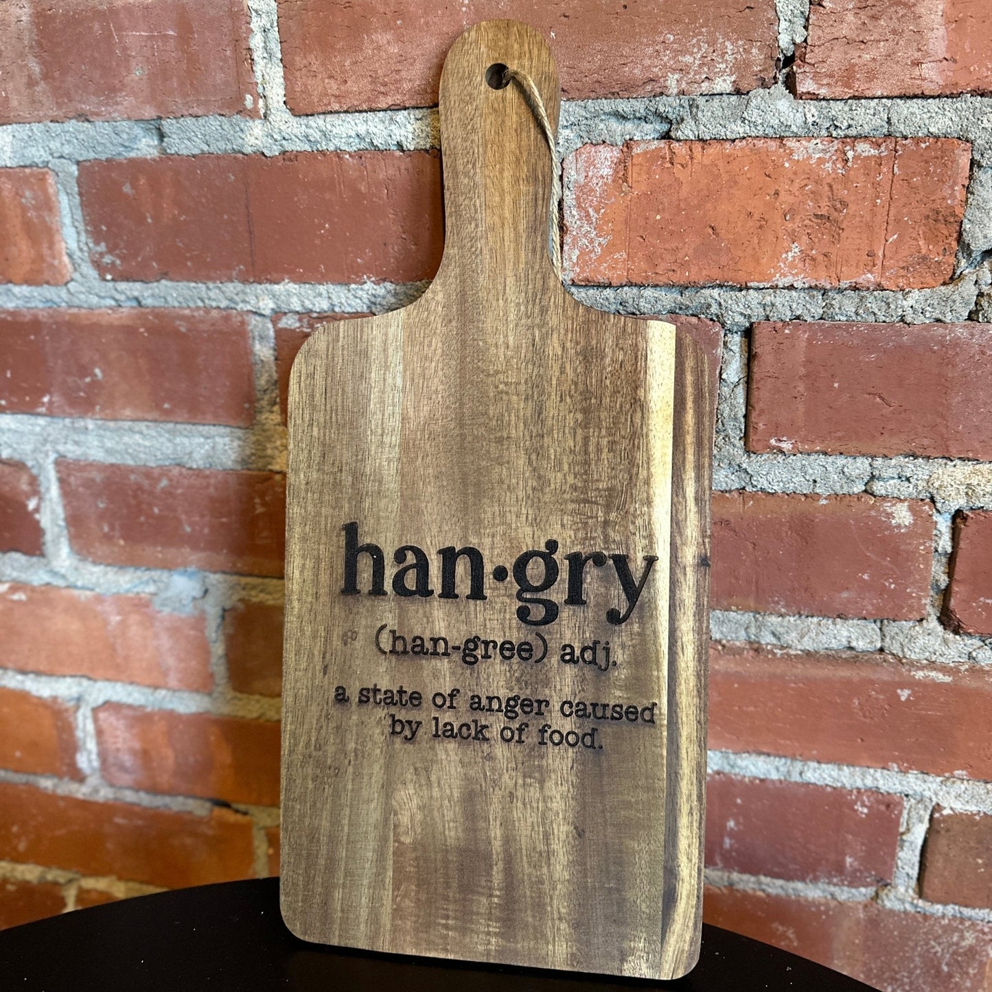 Wooden Cutting Board (15”x7”) | Kitchen Decor | Hangry Definition | Cheese Board - Seeds & Sawdust