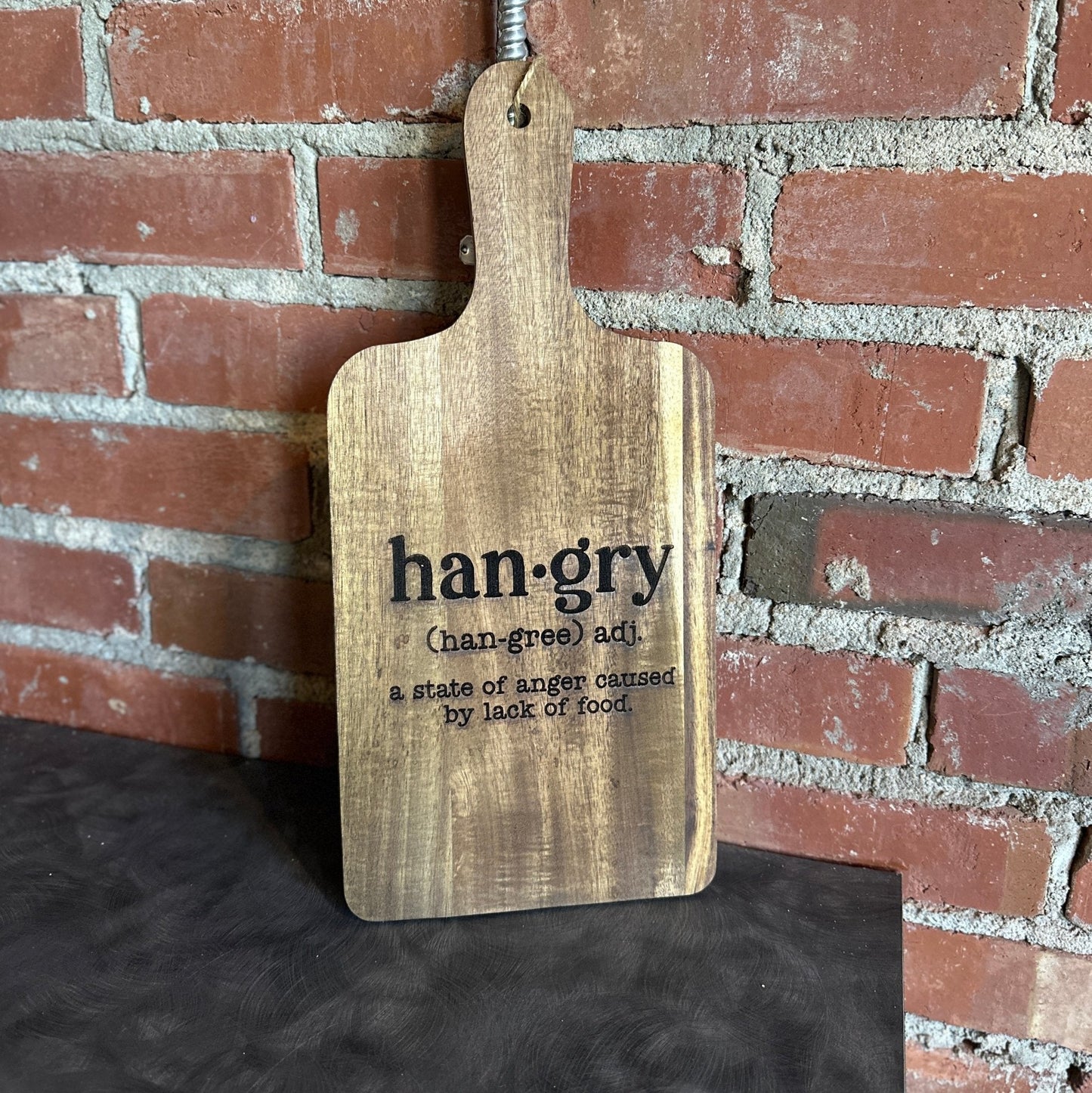 Wooden Cutting Board (15”x7”) | Kitchen Decor | Hangry Definition | Cheese Board - Seeds & Sawdust
