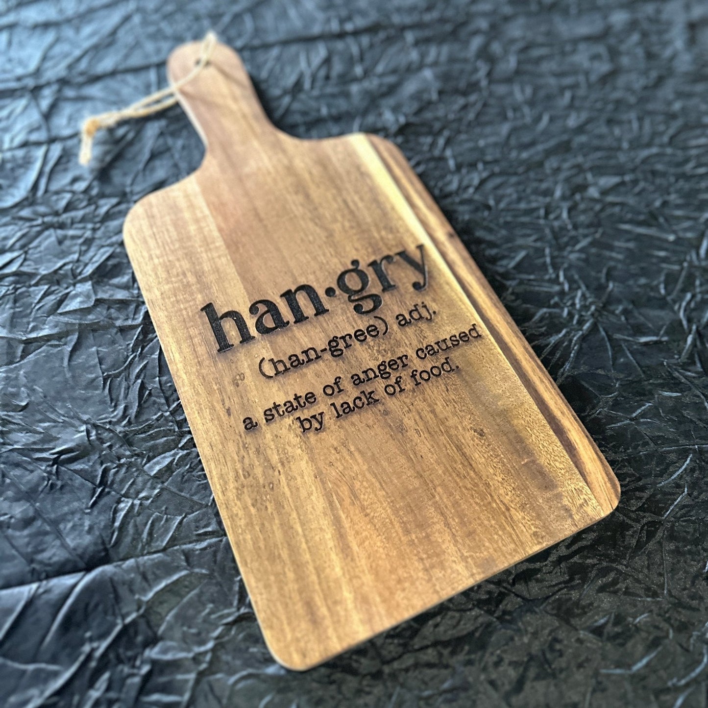 Wooden Cutting Board (15”x7”) | Kitchen Decor | Hangry Definition | Cheese Board - Seeds & Sawdust